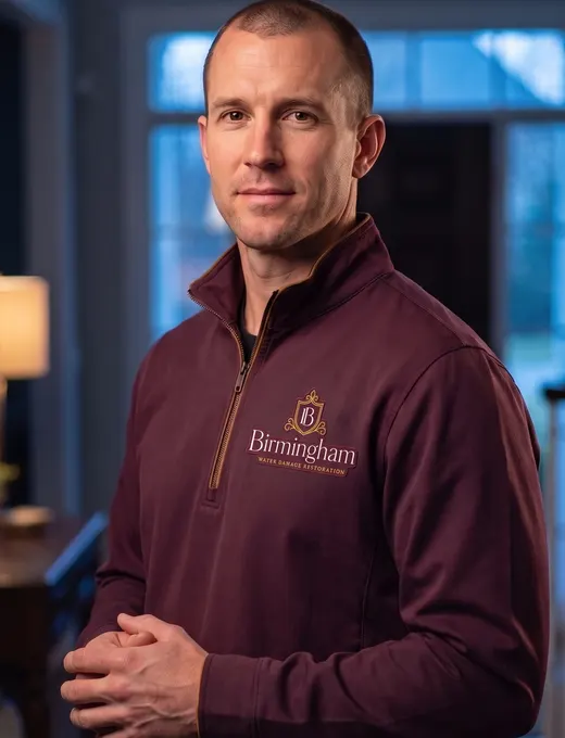 A restoration technician in the company uniform